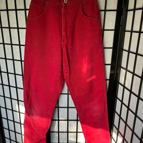 High Rise Red Jeans - Picture 3 of 6